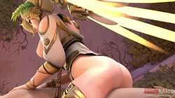 1boy 1girls 3d alternate_costume animated ass blonde_hair breasts dat_ass female lewdnatic male mercy nipples nude overwatch riding sound straight video winged_victory_mercy