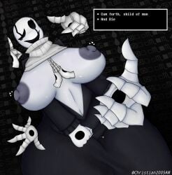 balls big_balls big_breasts big_penis black_dragon blush boobs_bigger_than_head boobs_out breasts christian2005am chubby chubby_female clothed deltarune fat_female fem_gaster female gaster gaster_(undertale) hands male multi_hand nipples penis redacted thick thick_penis thick_thighs undertale undertale_(series) white_body wingding wingdings_text