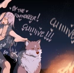 1boy 1boy1girl 1girl1boy 1girls barefoot canid canine canis canon_couple canonical_scene clive_rosfield feet female feral final_fantasy final_fantasy_xvi full_nelson funny hd high_quality high_resolution highres irritated jill_warrick male oblivious_woman_in_glasses_playing_video_games_(meme) offscreen_sex out_of_frame sex soles square_enix straight thiccwithaq toes torgal_(final_fantasy_xvi) unamused wolf