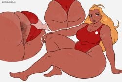 1girls anus artist_name ass ass_grab big_ass blonde_hair breasts citrus_doodles clothing dat_ass disney dumptruck_ass enormous_ass fat_ass female gigantic_ass grabbing_ass hand_on_ass huge_ass large_ass lifeguard lifeguard_(lilo_and_stitch) lifeguard_swimsuit lilo_and_stitch long_hair mammal massive_ass mature mature_female pussy red_swimsuit sitting spread_ass swimsuit tan_skin tan_skinned_female tanline thick_ass voluptuous voluptuous_female white_background