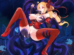 1girls areolae breasts fellatio female high_heels hmage nipples oral penetration petelgeuse_romaneeconti priscilla_barielle pussy re:zero_kara_hajimeru_isekai_seikatsu restrained_by_tentacles sex spread_legs surrounded suspended_via_tentacles tentacle tentacle_hands tentacle_in_mouth tentacle_in_pussy tentacle_sex thighhighs vaginal_penetration witch_cultist