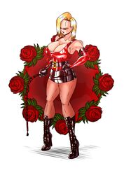 1girls android_18 blonde blonde_hair blue_eyes boots cameltoe cleavage curvy dragon_ball erect_nipples female high_heel_boots huge_areolae huge_ass huge_breasts latex puffy_nipples red_lips santaima_z short_hair thick_lips voluptuous wide_hips yellow_hair