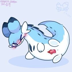 animated anus blue_body blue_eyes blue_fur blush chillet digital_media_(artwork) dragon duo female feral fur genitals hands_on_ground heart_symbol male mammal mythological_creature mythological_scalie mythology open_mouth pal_(species) palworld penetration penis pocketpair pussy scalie sex simple_background solo spread_vulva spreading swing tail venom_melon vulva