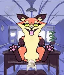 animated blizzate bodily_fluids bulge bulge_size_difference canid canine cowgirl_position cum cum_in_vagina cum_inside female feral fox from_front_position genital_fluids goofy_smile knot knot_sitting knotting male male/female mammal on_bottom on_top pawpads paws pumping sex silly stretched_vagina stretching stretchy_bulge toony vixette_the_fox