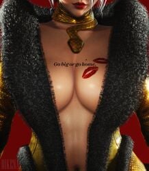 1girls 2024 3d 3d_(artwork) alluring belly big_breasts black_fur bodysuit breasts curvaceous curvaceous_body curvaceous_female curvaceous_figure curvaceous_hips curvy curvy_body curvy_female curvy_figure curvy_hips enticing female fur half_body honey_select honeyworks hourglass_figure inspired_by_formal_art isabella_valentine light-skinned_female light_skin lipstick_mark lipstick_mark_on_breast necklace open_bodysuit open_clothes red_background red_lipstick rikena seducing seductive seductive_smile shiny shiny_breasts shiny_clothes shiny_skin short_hair skin_tight soul_calibur soul_calibur_v teasing teasing_viewer temptation tempting tempting_viewer thick_breasts thick_lips tight_clothes tight_clothing voluptuous voluptuous_female white_hair