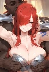 ai_generated big_breasts breasts cuckold female groping groping_breasts groping_from_behind large_breasts nakatori netorare slut sluts