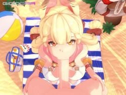 1boy 1girls 3d 3d_animation :>= alice_thymefield alice_thymefield_(sea_of_thyme) alternate_eye_color animated audible_creampie beach_ball big_breasts blonde_hair blowjob breasts bunny_ears bunny_girl cum cum_in_mouth cumming fellatio female giddora jiggling_breasts koikatsu looking_at_viewer loop male male_pov nude nude_male official_alternate_costume one-piece_swimsuit pov self_upload shorter_than_10_seconds sound swallowing_cum swimsuit thiren twintails v_sign video wise_(zenless_zone_zero) zenless_zone_zero