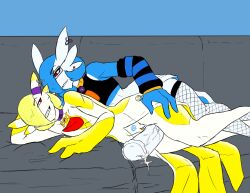couch cuntboy gardevoir grinding horsecock imminent_sex intersex laying_down pokemon pokemon_only precum