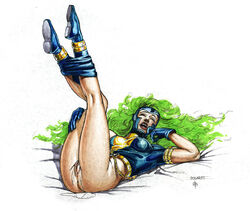 1girls big_bootie color colored female female_only lorna_dane marvel marvel_comics polaris_(x-men) solo straight_hair uncensored x-factor x-men