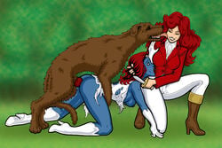 1animal 2girls all_fours ambiguous_penetration animal animal_genitalia areola areolae ass bestiality blue_nipples blue_skin breasts brown_fur calibos canid canine canine_genitalia canine_knot canine_penis canis dog doggy_style dominant_feral elbow_gloves erection female female_on_feral feral feral_penetrating_humanoid forced from_behind from_behind_position group hair_grab half-closed_eyes hand_in_hair hanging_breasts held_by_hair high_heels human human_on_feral humanoid_on_feral implied_anal interspecies jean_grey jewelry knee_boots kneehighs knife knifepoint knot knotted_penis lick licking_cheek licking_face long_hair male mammal marvel milf mutant mystique nipples open_mouth penetration penile_penetration quadruped rape red_hair sex smile tail tail_between_legs thighs tongue torn_clothes weapon white_boots white_gloves white_kneehighs white_pants x-men yellow_eyes yellow_sclera zoophilia