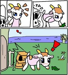 animal_crossing artist_request ass blush chevre_(animal_crossing) comic fisting gyroid lloid_(animal_crossing) nintendo source_request straight_hair year_request