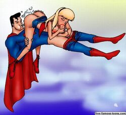 69 ass blonde_hair closed_eyes cousins dc_comics dcau fellatio female free-famous-toons hair incest long_hair male oral penis supergirl superman superman:_the_animated_series superman_(series)