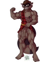 anthro balls blackbear bottomless clothed clothing flaccid foreskin kilt male male_only mammal penis raccoon sly_cooper_(series) smooth_fur solo video_games