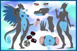 2017 5_fingers anthro big_breasts breasts charizard female mega_charizard mega_charizard_x mega_evolution model_sheet nintendo nude original_character pokemon pokemon_(species) pussy solo sorafoxyteils video_games wings