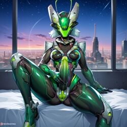 ai_generated armor armored_female breasts city city_background cityscape futa_only futanari galactic_wings_mantis_(marvel_rivals) guardians_of_the_galaxy helmet high_heel_boots high_heels mantis_(marvel) mantis_(marvel_rivals) marvel marvel_comics marvel_rivals medium_breasts robot robot_girl robotic solo solo_focus space spread_legs spreading thick thick_thighs thighhighs thighs window