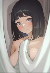 1girls bbw big_breasts black_hair bob_cut boruto:_naruto_next_generations busty ecode98 female female_focus female_only frown frowning frowning_at_viewer hi_res high_resolution highres hinata_hyuuga hyuuga_hinata large_breasts looking_at_viewer mature mature_female medium_hair milf naruto naruto_(series) nervous nervous_expression nervous_face perky_breasts purple_eyes shonen_jump shoulder_length_hair shounen_jump shueisha shy solo solo_female solo_focus topless topless_female towel towel_only undressing voluptuous voluptuous_female weekly_shonen_jump weekly_shounen_jump