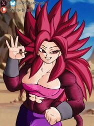 1girls abs alternate_version_available artist_name caulifla cleavage dragon_ball dragon_ball_daima dragon_ball_super dragon_ball_z female_focus fur furry hand_on_hip large_breasts long_hair muscular muscular_female patreon patreon_username red_eyes red_fur red_hair saiyan saiyan_girl saiyan_tail smile smug solo spiky_hair stellarbrush_(artist) tubetop wide_hips