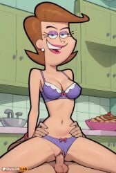 1boy 1boy1girl 1girls ai_generated artist_name bathroom blue_eyes bow bow_bra bow_panties bra breasts brown_hair cherry cleavage clitoris clothing_aside covered_nipples cowgirl_position earrings food half-closed_eyes hi_res indoors jewelry kitchen lips mature_female medium_breasts navel nickelodeon nicktoons open_mouth panties panties_aside partial_male penis purple_bra purple_panties pussy refrigerator reverse_cowgirl_position rule34lab sex sex_from_behind short_hair smile solo_focus spread_legs straddling straight teeth testicles the_fairly_oddparents tile_wall tiles timmy's_mom torso_grab uncensored underwear underwear_only vaginal_penetration vaginal_sex