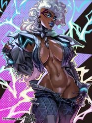 1girls 2d 2d_(artwork) athletic_female dark-skinned_female dark_skin electricity female female_focus female_only marvel marvel_comics marvel_rivals mohawk mohawk_(hairstyle) ohnojustino partly_clothed pinup pubic_hair punk punk_girl revealing_clothes solo solo_female solo_focus storm_(marvel_rivals) storm_(x-men) tagme undressing white_hair white_hair_female x-men