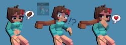 3d :3 accurate_art_style alternate_version_available blocky_body breast breasts comic comic_strip cubic_body cubic_breasts female female_focus hungry linky_playz looking_at_viewer middle_finger minecraft molly_(linkyplayz) oc original_character peace_sign penis self_upload sitting tagme youtube