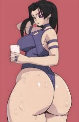 1girls 2d 2d_(artwork) asian asian_female ass ass_bigger_than_head ass_focus big_ass big_breasts big_butt big_thighs black_hair bottom_heavy breasts bubble_ass bubble_butt clothed clothed_female curvaceous curvaceous_body curvaceous_female curvaceous_figure curvaceous_hips curvaceous_thighs curvy curvy_ass curvy_body curvy_female curvy_figure curvy_hips curvy_thighs dumptruck_ass earrings facing_away fat_ass fat_thighs female female_focus female_only hand_behind_head hand_on_head hand_on_own_head huge_ass huge_butt huge_thighs large_ass large_breasts large_butt large_thighs leotard light-skinned_female light_skin long_hair looking_back marvel marvel_rivals massive_ass massive_butt massive_thighs phone psylocke psylocke_(marvel_rivals) red_background selfie simple_background solo solo_female solo_focus sweat sweatdrop sweating sweaty sweaty_ass sweaty_body sweaty_butt thick thick_ass thick_butt thick_hips thick_legs thick_thighs thigh_gap thighs thighs_together thong_leotard vengeance_psylocke voluptuous voluptuous_female yuta_agc