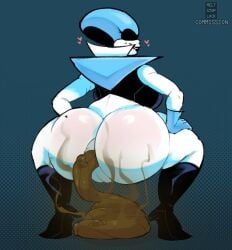 1girls 2024 2d 2d_(artwork) ass ass_focus big_ass big_butt big_thighs blue_gloves breasts bubble_ass bubble_butt commission defecating defecation deltarune deltarune_chapter_2 eyelashes fat_ass fat_butt feces feces_on_ground feces_pile female female female_focus female_only gloves grin grinning grinning_at_viewer half-dressed half_naked hips huge_ass huge_butt humanoid hyper_scat latex latex_clothing latex_suit lips lipstick meltstoplock multicolored_body no_text queen_(deltarune) robot robot_girl scat scat shiny_clothes shiny_skin shit shit shitting shitting_on_floor simple_background squat squatting stink_lines stinky thighs white_body