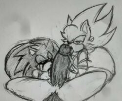 2boys big_ass big_penis curse_(sonic.exe) huge_ass licking_penis looking_at_viewer monochrome paper_drawing sirang_(artist) sonic.exe sonic.exe_(series) tongue_on_penis tongue_out tonguejob yokubo_(sonic.exe)