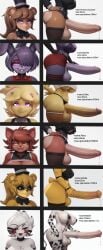 6futas ai ai_generated bear bear_ears bear_girl bear_tail belt big_ass big_breasts black_eyes black_tank_top bonfie bonfie_(cryptia) brown_body brown_fur brown_hair bunny_ears bunny_girl bunny_teeth chicken chicken_girl chiku chiku_(cryptia) civitai cow_bikini cow_gloves cow_print cow_stockings fap_nights_at_frenni's fazclaire's_nightclub fexa fexa_(cryptia) fox_ears fox_girl fox_tail fredina's_nightclub frenni_(cryptia) frenni_fazclaire futa_only futanari futanari goldie hair_over_one_eye hands_behind_head hands_on_hips hat holding_penis horse_penis horsecock horsecock_futanari huge_ass huge_balls huge_breasts jacket makeup marie_(cally3d) marie_(cryptia) milf mommy penis_size_chart penis_size_comparison_meme penis_size_difference ponytail precum precum_drip precum_string purple_body purple_eyes purple_fur purple_hair purple_skin red_body red_fur red_hair same_size short_hair shorts sling_bikini smile stockings tank_top tank_top_lift tie tophat two_tone_hair vicixx white_body white_hair white_skin yellow_body yellow_eyes yellow_fur yellow_hair