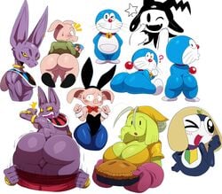 2015 ? adventure_time amphibian androgynous animal_genitalia anthro ass assisted_exposure balls beerus bent_over big_ass big_butt breasts bunny_costume bunnysuit cartoon_network champa clothed clothing costume crossover demon doraemon doraemon_(character) dragon_ball dragon_ball_super elephant feline female femboy food frog furry furry_only girly god_of_destruction group human jack_frost_(megami_tensei) keronian keroro_gunsou looking_back magazine male mammal megami_tensei nipples no_humans one_eye_closed oolong pants_down pants_pull partially_clothed pie pig porcine sphynx_(cat) sssonic2 sweat sweatdrop tamama trap tree_trunks