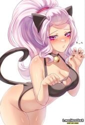 1girls 6yoshi9 ass belly big_ass big_breasts big_thighs black_panties brawl_stars breasts cat_ears cat_suit cat_tail catgirl collar embarrassed female front_view hips janet_(brawl_stars) kemonomimi light_skin lips long_hair long_nails nails panties pink_hair purple_eyes standing tail twintails wide_hips