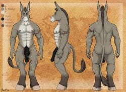 2016 5_fingers abs anatomically_correct anatomically_correct_penis animal_genitalia animal_penis anthro balls biceps biped black_balls black_nipples black_penis brown_eyes color_swatch countershade_torso countershading digital_media_(artwork) donkey ear_markings elbestia equine equine_penis eyebrows facial_markings front_view fur gabe_gannon grey_fur grey_hooves grey_mane grey_markings grey_tail hooves horsecock humanoid_hands inner_ear_fluff long_ears long_penis looking_at_viewer male mammal mane markings medial_ring model_sheet multicolored_fur multiple_angles muscular muscular_male nipples nude orange_background pecs penis pepsi_(fa) rear_view serratus side_view signature simple_background snout solo standing tail_tuft tattoo textured_background tuft white_countershading white_fur