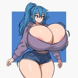 1girls huge_breasts light-skinned_female massive_breasts mutantfloof tagme