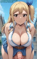 ai_generated futanari futanari large_penis longhair looking_at_viewer lucy_heartfilia trapaaa99