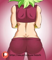 ass ass_focus caulifla dragon_ball_super fusion fusion_character green_hair kale kefla saiyan saiyan_girl tomboy universe_6 universe_6_girls