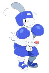 anthro balls bippy erection femboy hi_res humanoid_penis lagomorph male mammal penis rabbit solo sssonic2 teapot_(body_type) tough_bippy video_games wan_wan_games