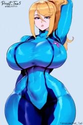 ai_assisted ai_generated big_breasts blonde_hair bodysuit female female_focus female_only huge_ass metroid nintendo patreon_username ponytail print_tax5 samus_aran sexy tight_clothing twitter_username