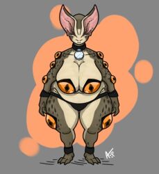 1girls alien alien_girl ben_10 big_breasts breast_eyes breasts breasts_bigger_than_head cartoon_network chubby chubby_female clothing collar curvaceous curvy curvy_figure female female_only grey_background huge_breasts mostly_nude multi_eye neckwear opticoid solo solo_female thick_thighs topless torururuu voluptuous voluptuous_female wide_hips