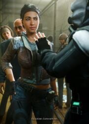 3d akkonsfw alyx_vance civil_protection_(half-life_series) clothed clothed_female english_text female half-life:_alyx half-life_(series) metrocop