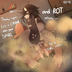 absurd_res ass bodily_fluids facesitting fart fart_cloud fart_fetish farting_on_face feet foot_fetish hi_res humanoid_feet musk musk_clouds musky_butt muskymei plantigrade sitting_on_another smelly smelly_butt smelly_feet sweat sweaty_butt