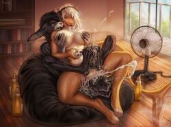 absurd_res after_kiss alcohol alternate_form anthro ass auzi balls balls_deep balls_touching bean_bag beer beverage big_breasts big_butt big_penis black_penis blush bodily_fluids breast_grab breasts bubble controller cum cum_bubble cum_in_pussy cum_inside cumshot digital_media_(artwork) double_footjob duo ejaculation electric_fan electronics erection excessive_cum excessive_genital_fluids fan_(object) feet fingers fish foot_fetish foot_play footjob fur game_controller genital_fluids genitals gynomorph gynomorph/male hair hand_on_breast happy happy_sex hare headgear headphones headset heat_(temperature) hi_res humanoid_genitalia humanoid_penis intersex intersex/male intersex_penetrated lagomorph leporid male male_penetrating male_penetrating_intersex mammal marine miosha modelo_(beer) musk musk_clouds nipples non-mammal_breasts nude open_mouth oscillating_fan penetration penile penile_penetration penis playstation playstation_controller pussy saliva saliva_string sex sex_while_gaming shark sloppy_seconds smile sony_corporation sony_interactive_entertainment stomach_bulge summer sweat tail teeth thick_thighs tongue vaginal_penetration vaginal_penetration white_hair wide_hips zerva_von_zadok_(capesir)