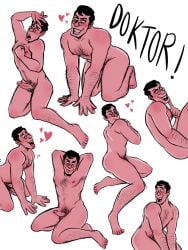 adorable ahegao arm_hair armpit_hair artist_request blush chest_hair cute cute_male cutie dramatic dramatic_pose drooling erection flirting flirting_look flirting_with_viewer glasses glasses_only hairy_chest hairy_male leg_hair looking_at_viewer male medic_(team_fortress_2) nude nude_male posing pubic_hair solo team_fortress_2 tease teasing teasing_viewer