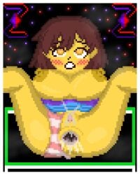 ass asshole big_breasts breasts cum cum_in_ass female frisk frisk_(undertale) legs legs_apart legs_up nipples pixel_art pussy pussy_juice self_upload squirt steamy undertale undertale_(series) underwear zixy