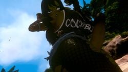 1futa 3d big_ass big_breasts black_hair from_below futanari goblin green_skin huge_cock jewelry looking_at_viewer looking_down piercing shortstack sidelocks sloppydragons solo vrchat wide_hips