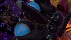 1futa 3d alien alien_(franchise) anthro big_balls blue_areola from_below futanari huge_breasts huge_cock legs_up looking_at_viewer looking_down low-angle_view sloppydragons solo tagme vrchat xenomorph xenomorph_queen