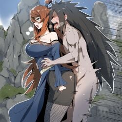 1boy absurd_res absurdres ai_generated angry angry_face ass bent_over blush brown_hair clenched_teeth closed_eyes closed_mouth clothed clothed_female_nude_male color competitive_intercourse competitive_sex curvy darklust deep_penetration doggy_style doggy_style_position edo_tensei evil_grin evil_smile faceless_male female grabbing grin hetero_sex heterosexual hi_res high_resolution highres human large_breasts mei_terumi mizukage motion_blur motion_lines muscular_male naruto naruto_(series) naruto_shippuden naughty_face novelai open_mouth outdoors parted_lips pussy seductive seductive_look seductive_smile self_upload sex sex_from_behind slim_waist smile speed_lines straight sweat tagme taller_male terumi_mei uchiha_madara uncensored vaginal_insertion vaginal_penetration war