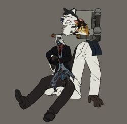 2d ambiguous_penetration anthro bared_teeth cameraman_(skibidi_toilet) canid canine canis clothed clothing domestic_cat duo felid feline felis flaccid fleshlight_position for_a_head forced from_behind_position genitals gore hi_res humanoid interspecies larger_male male male/male male_penetrating mammal penetration penile penile_penetration penis puppyratcat rape rape_face robot_gore robotic_leg sex simple_background size_difference skibidi_toilet skibidi_toilet_(species) teeth toilet wounded