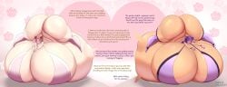 2girls baby_bump breasts commission commissioner_upload demidegen dialogue female hotaru_kokonohi hyper_ass hyper_breasts hyper_pregnancy jack-o_pose laying_on_stomach lewd moe_ninja_girls overdue roses stretch_marks swollen_belly tengge_yomoda thigh_socks wedding_dress wedding_veil