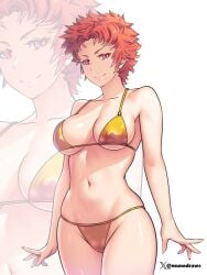 1girls bikini etchimune female fire_emblem fire_emblem_awakening nintendo red_hair short_hair smile solo sully_(fire_emblem) swimsuit