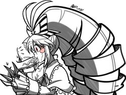 mergeritter micha_jawkan monochrome oral senki_zesshou_symphogear straight