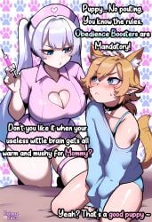 1boy 1girls 2025 2d ai_assisted ai_generated animal_ears blonde_hair blue_eyes blue_panties blue_sweater blush cleavage collar collarbone ears_up elf_ears female femboy feminine feminine_male feminization hair_between_eyes heart_cutout large_breasts light-skinned_female light-skinned_male light_skinned_femboy link male nurse nurse_cap nurse_uniform otoko_no_ko panties partially_clothed pet petplay pout pouting puppyplay syringe tail tailwag thick_thighs thigh_strap twintails white_hair